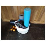Exercise Lot - Yoga Mat, Weights, Rollers, Etc.
