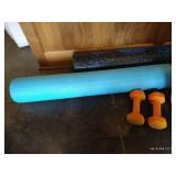 Exercise Lot - Yoga Mat, Weights, Rollers, Etc.