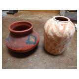 (2) Clay/Pottery Pots/Vases