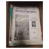 Box of Vintage Piano Sheet Music - Classical, Hymns, Traditional