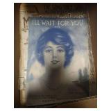 Box of Vintage Piano Sheet Music - Classical, Hymns, Traditional