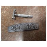 Vintage Razor & Vintage Comb with Holder