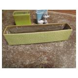 (3) Planters - (1) Redwing, (1) Dog Planter with Broken Tail, & (1) Basic