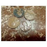 (9) Buffalo Nickels & (4) Wheat Pennies