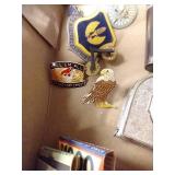 Vintage Lighter, Matches, & Pins