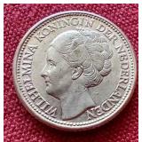 1944 Netherlands Silver 25 Cents