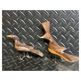 Turquoise & Wood Bead Jewelry Set - Necklaces, Bracelet, & Wooden Bird Figures