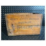 Vintage Delft Blue Porcelain Miniatures in Wooden Crate with Dangerous Pellet Powder Label