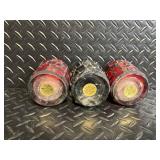 3 Mosaic Glass Tealight Holders on Wood Tray - Room Holiday Silhouettes Plates - Manners Napkins