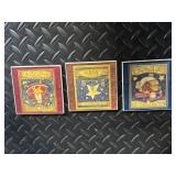 3 Mosaic Glass Tealight Holders on Wood Tray - Room Holiday Silhouettes Plates - Manners Napkins