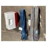 Playmate Igloo Cooler with 2 Folding Camping Chairs (Blue & Gray) & Carry Bags