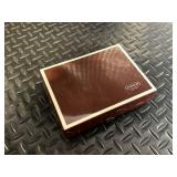 Coach Red Leather Wallet - Signature C Monogram, Card Slots, Zip Coin Pocket