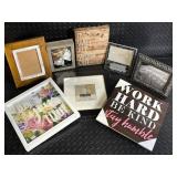 It Will All Work Out Sign & Work Hard Be Kind Sign - Assorted Wall Art Frames & Floral Prints