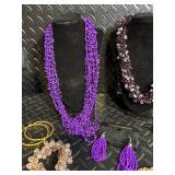 Adrienne Vittadini Jewelry Assortment - Purple Bead Necklaces, Pearl Necklaces, Earrings