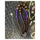Adrienne Vittadini Jewelry Assortment - Purple Bead Necklaces, Pearl Necklaces, Earrings