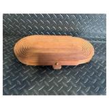 Vintage Round Wicker Basket & Floral Painted Wood Decor - 5-Piece Set