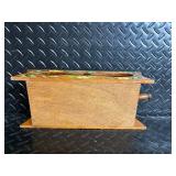 Vintage Round Wicker Basket & Floral Painted Wood Decor - 5-Piece Set