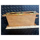 Vintage Round Wicker Basket & Floral Painted Wood Decor - 5-Piece Set