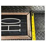 Oval Woven Basket with OH HELLO Wall Sign Decor Set - Farmhouse Home Decor