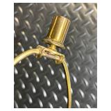 Vintage Carved Wood Table Lamp - Brass Harp & Turned Column