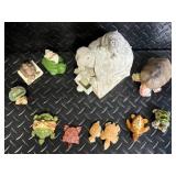 Turtle Figurines - Centerpiece Two-Turtle Sculpture with Assorted Miniatures