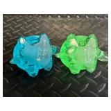 Glass Turtle Figurines - Hand Painted, Made in Japan