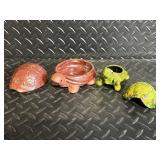 Glass Turtle Figurines - Hand Painted, Made in Japan