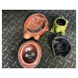 Glass Turtle Figurines - Hand Painted, Made in Japan