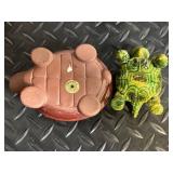 Glass Turtle Figurines - Hand Painted, Made in Japan