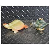 Glass Turtle Figurines - Hand Painted, Made in Japan