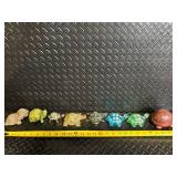 Glass Turtle Figurines - Hand Painted, Made in Japan