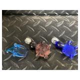 Turtle Charm Jewelry Set - Mosaic Glass Turtles & Silver Turtle Pendants with Chain