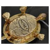 Turtle Charm Jewelry Set - Mosaic Glass Turtles & Silver Turtle Pendants with Chain