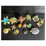 Janell Berryman's Pookpin Seeds Folk Art Turtle & Frog Figurines