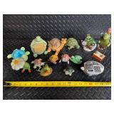 Janell Berryman's Pookpin Seeds Folk Art Turtle & Frog Figurines