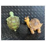 Janell Berryman's Pookpin Seeds Folk Art Turtle & Frog Figurines