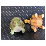 Janell Berryman's Pookpin Seeds Folk Art Turtle & Frog Figurines