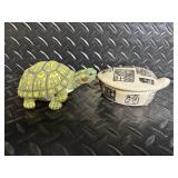 Janell Berryman's Pookpin Seeds Folk Art Turtle & Frog Figurines