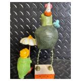 Janell Berryman's Pookpin Seeds Folk Art Turtle & Frog Figurines