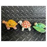 Janell Berryman's Pookpin Seeds Folk Art Turtle & Frog Figurines
