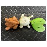Janell Berryman's Pookpin Seeds Folk Art Turtle & Frog Figurines