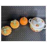 Fitz & Floyd Classics Action Microwave Collection Pumpkin & Strawberry Ceramic Casserole Set - 4-Piece