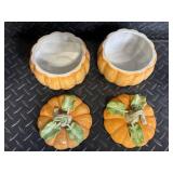 Fitz & Floyd Classics Action Microwave Collection Pumpkin & Strawberry Ceramic Casserole Set - 4-Piece