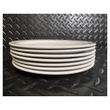 Centra Pastel Border Dinnerware Set - Mugs, Plates, Bowls & Oval Platter