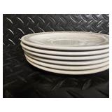 Centra Pastel Border Dinnerware Set - Mugs, Plates, Bowls & Oval Platter