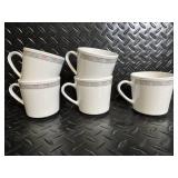 Centra Pastel Border Dinnerware Set - Mugs, Plates, Bowls & Oval Platter