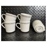 Centra Pastel Border Dinnerware Set - Mugs, Plates, Bowls & Oval Platter