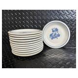 Blue Floral Ceramic Dinnerware Set with Teapot, Mugs, Plates & Butter Dish