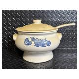 Blue Floral Ceramic Dinnerware Set with Teapot, Mugs, Plates & Butter Dish