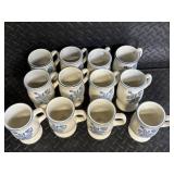 Blue Floral Ceramic Dinnerware Set with Teapot, Mugs, Plates & Butter Dish